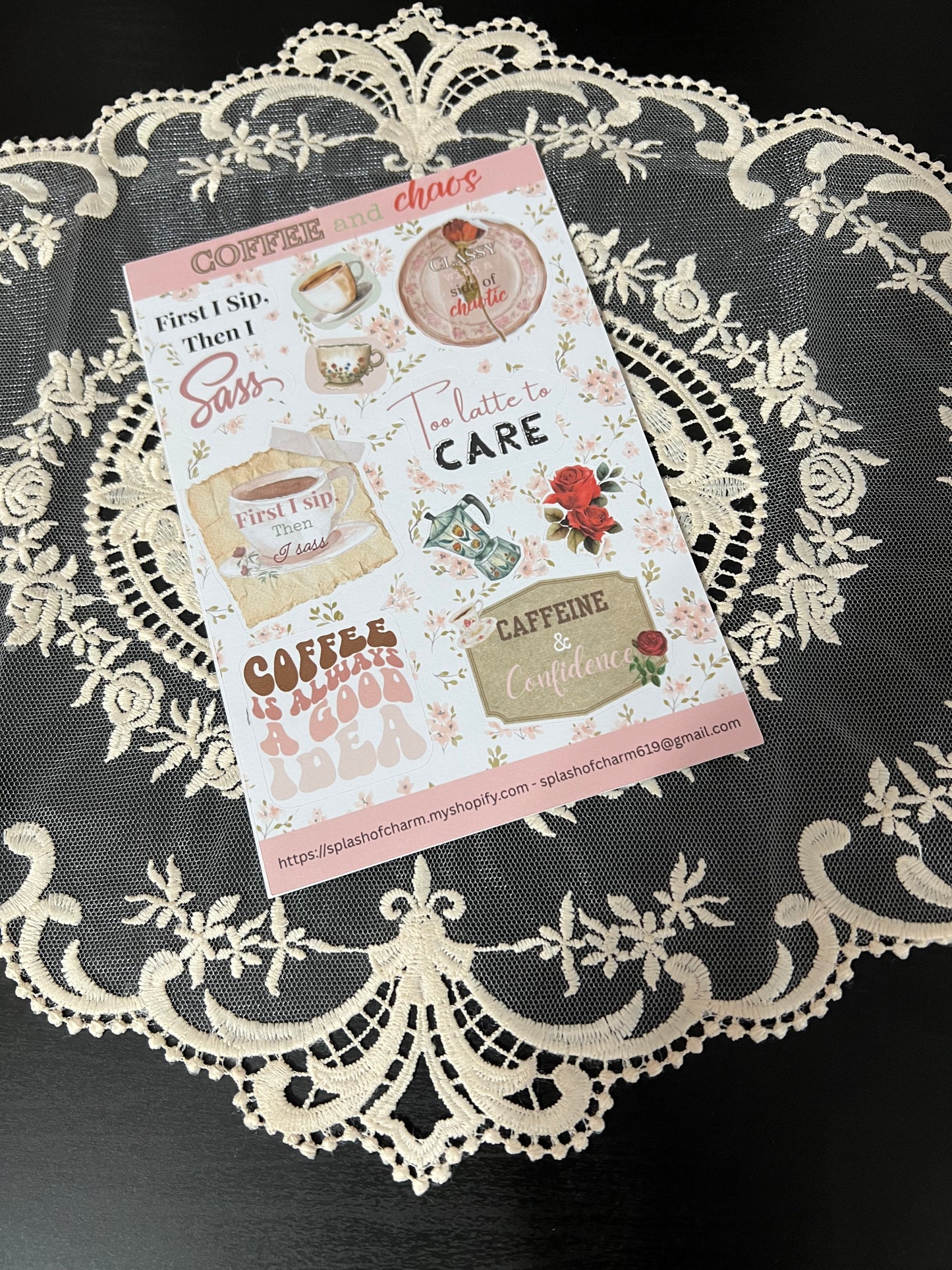 Coffee & Chaos Sticker Sheet