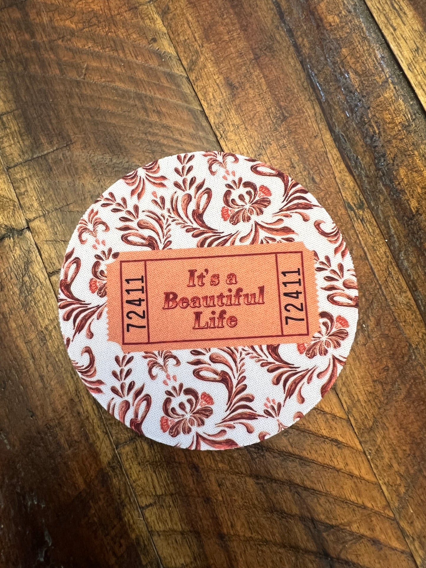 Vintage Brown Ticket Desk Coaster