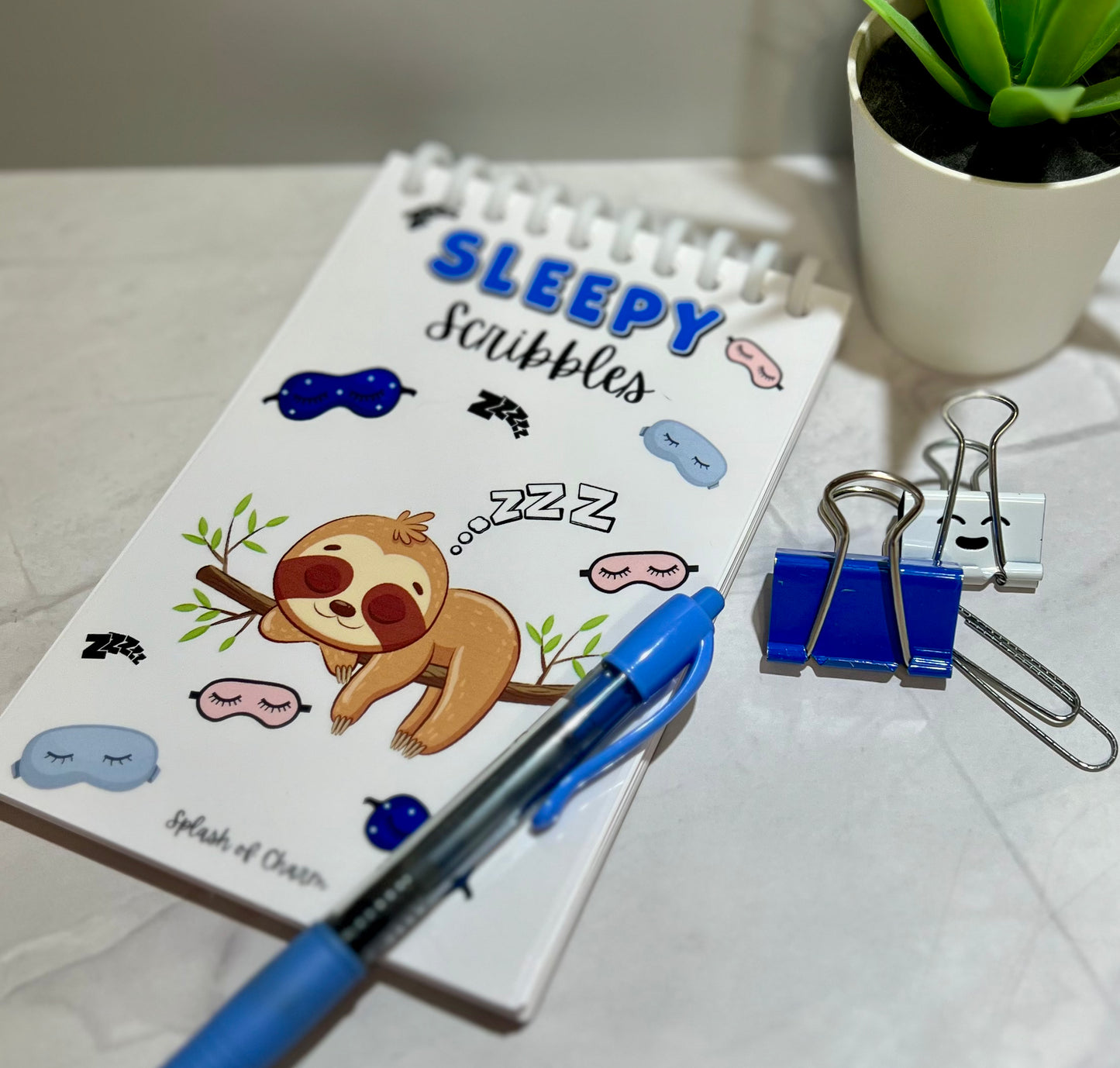 Sleepy the Sloth Spiral Scribble Pad – Fun & Functional Notepad - Splash of Charm