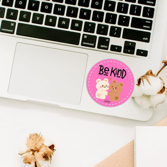Be Kind Bear Sticker – Cute Positive Aesthetic Vinyl Decal - Splash of Charm