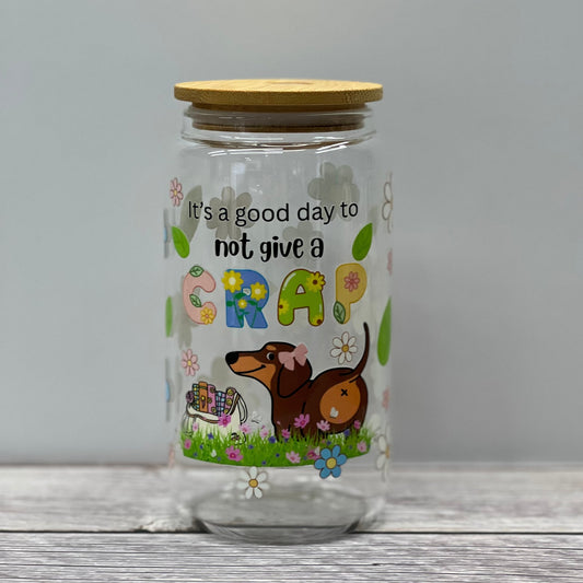 Bean the Weenie Dog Beer Can Glass Tumbler - Splash of Charm