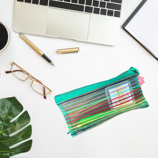 Mesh Pencil Pouch Stationery Set – Complete Bookish Organizer Kit - Splash of Charm