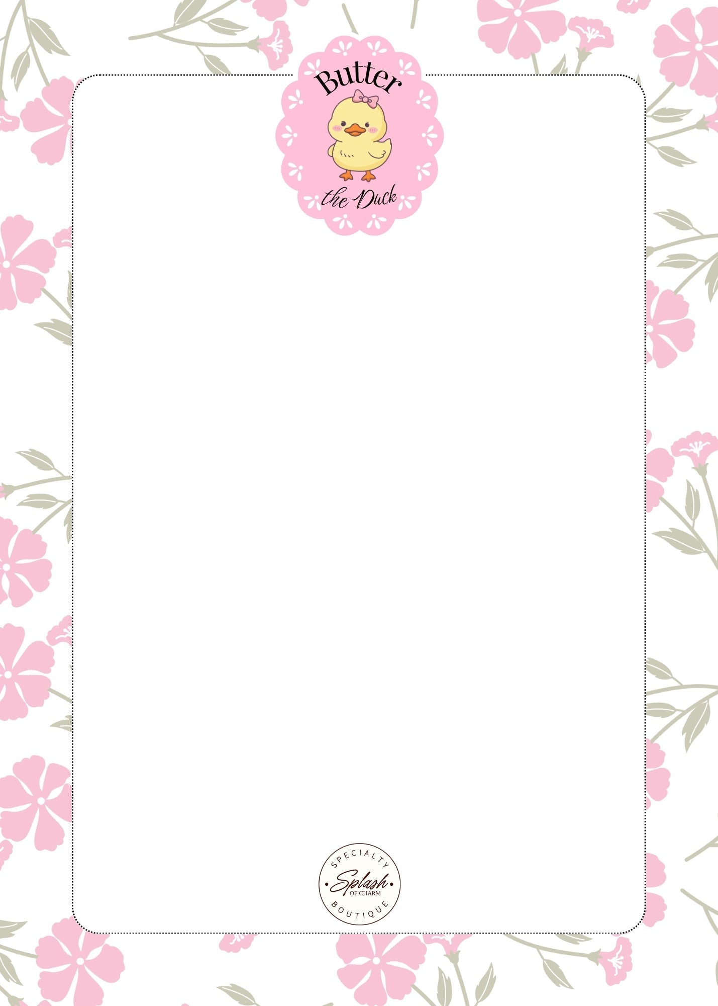Butter the Duck Floral 5x7 Notepad | Cute Duck Memo Pad - Splash of Charm