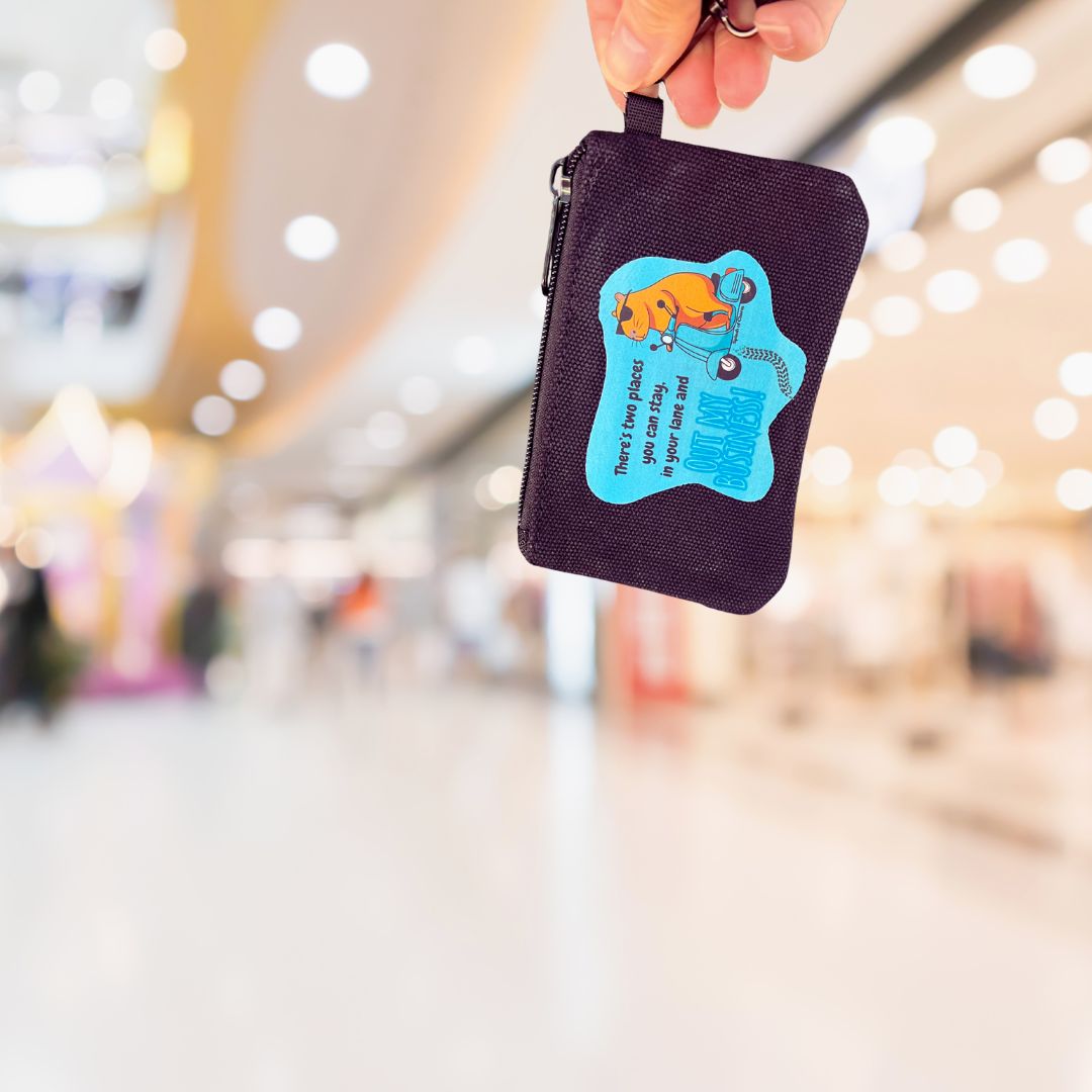 Capybara Stay In Your Lane Black Wristlet Pouch – Cute Accessory - Splash of Charm