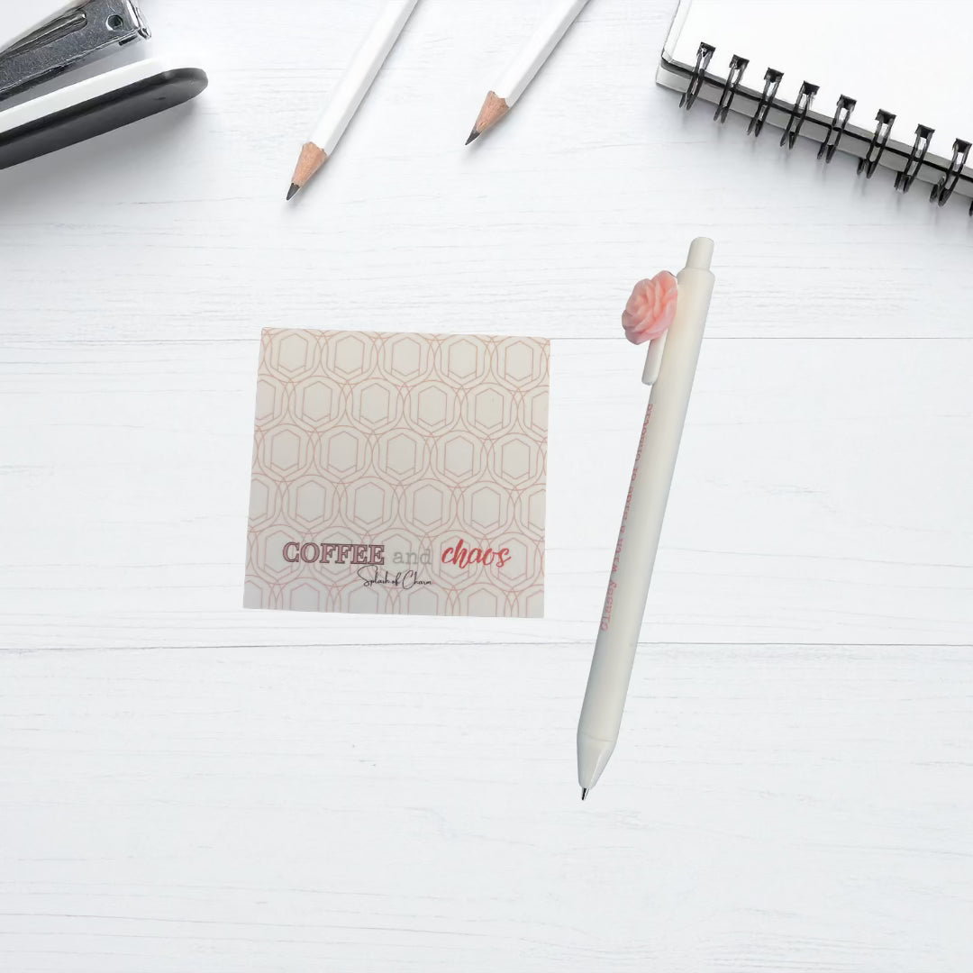 Coffee and Chaos Post-It Sticky Notes – Fun & Stylish Office Supplies - Splash of Charm