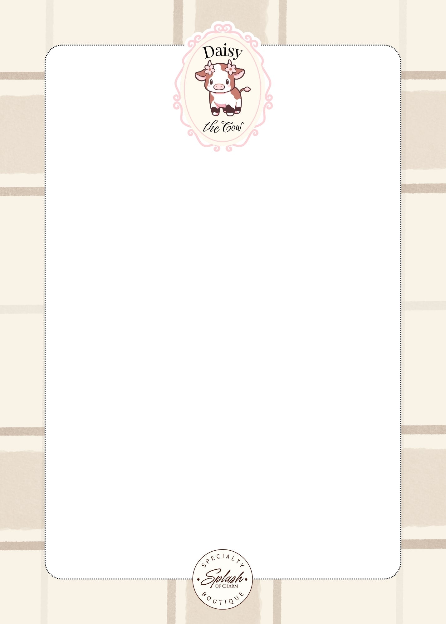 Daisy the Cow Plaid 5x7 Notepad | Cute Cow Memo Pad - Splash of Charm
