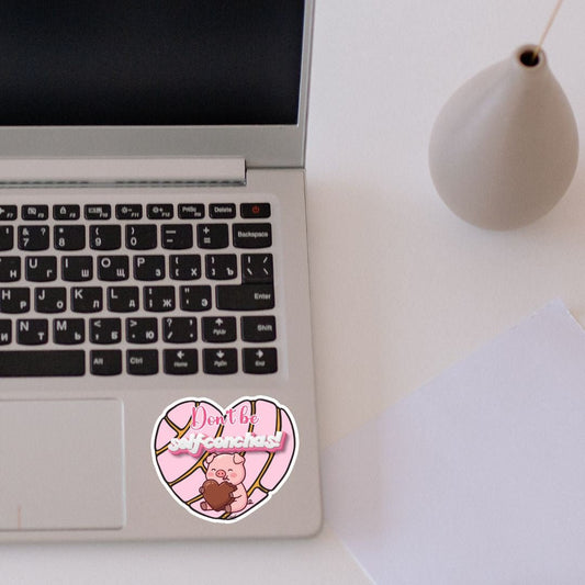 Don’t Be Selfconchas Pig Sticker – Cute Funny Confidence Vinyl Decal - Splash of Charm