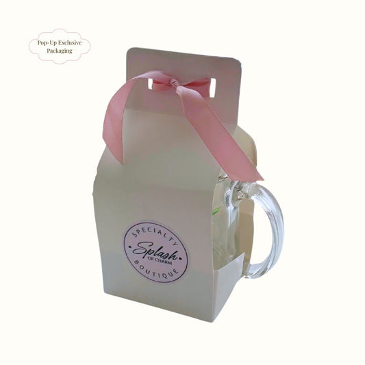 Floral Glass Mug 13 oz – Libbey Robusta Clear Mug with Soft Life Wildflower Design - Splash of Charm