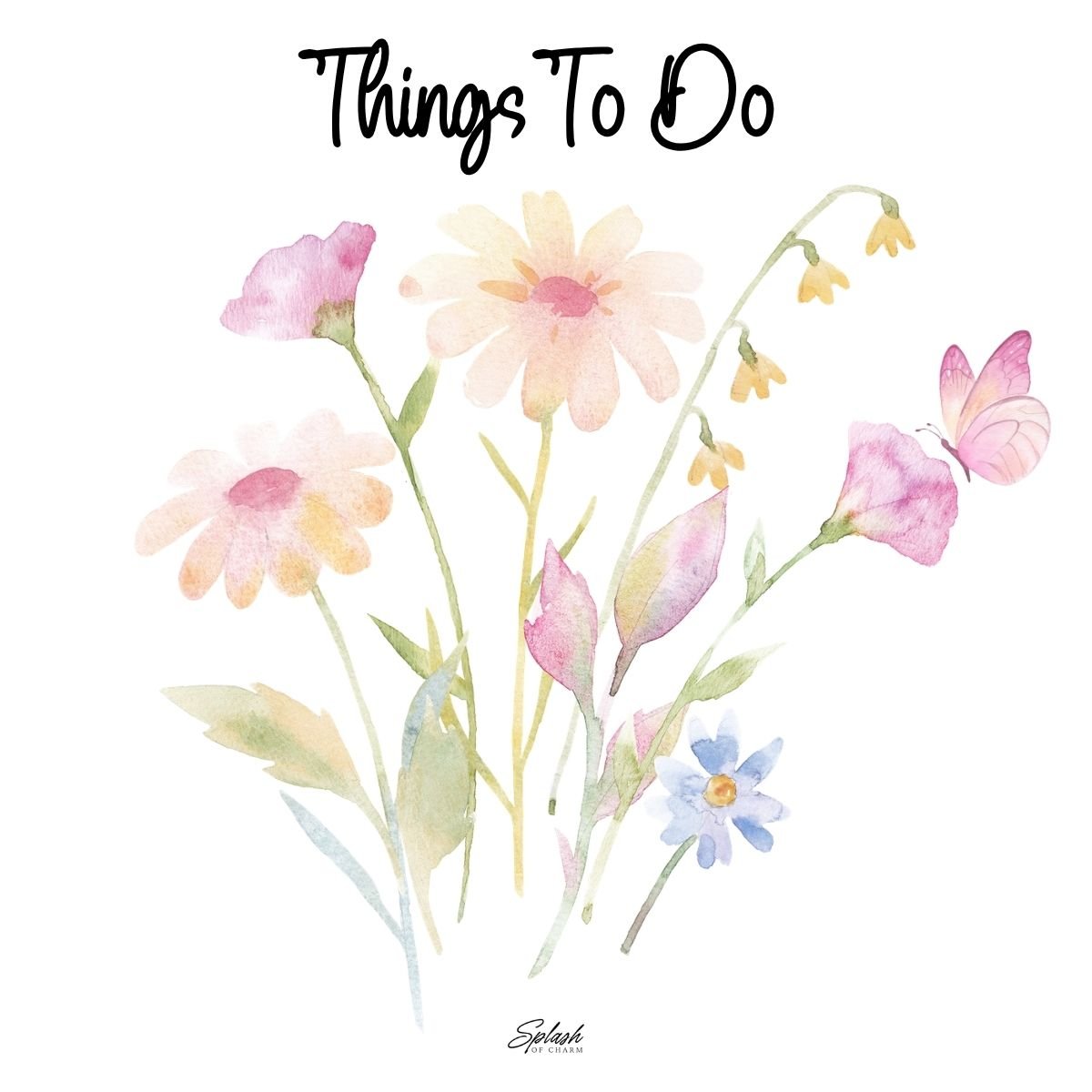Floral Things To Do Post - It Notepad – Cute Aesthetic Sticky Notes - Splash of Charm