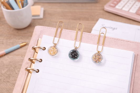 Glass Ornament Paper Clip Bookmark Set | Decorative Planner Clips (Set of 3) - Splash of Charm