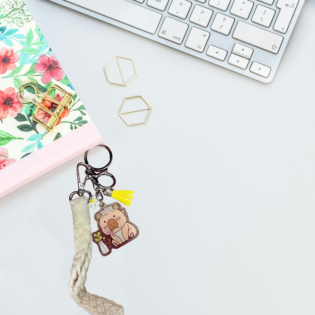 Hippie the Capybara Acrylic Keychain - Splash of Charm