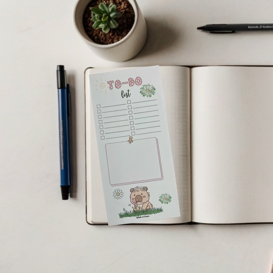 Hippie the Capybara To-Do List – Cute Capybara Planner Notepad - Splash of Charm