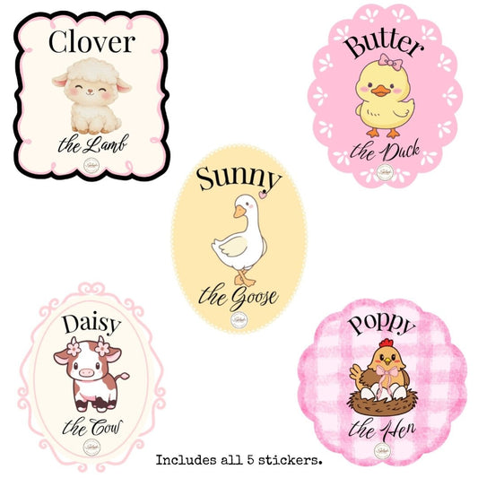 Market Friends Portrait Sticker Pack | 5 Waterproof Vinyl Stickers - Splash of Charm