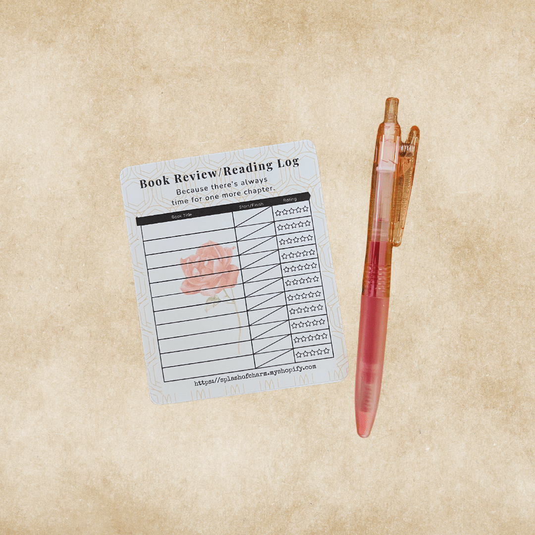 Mini Book Review / Reading Log | Compact Journal for Book Lovers & Planner Accessories - Splash of Charm