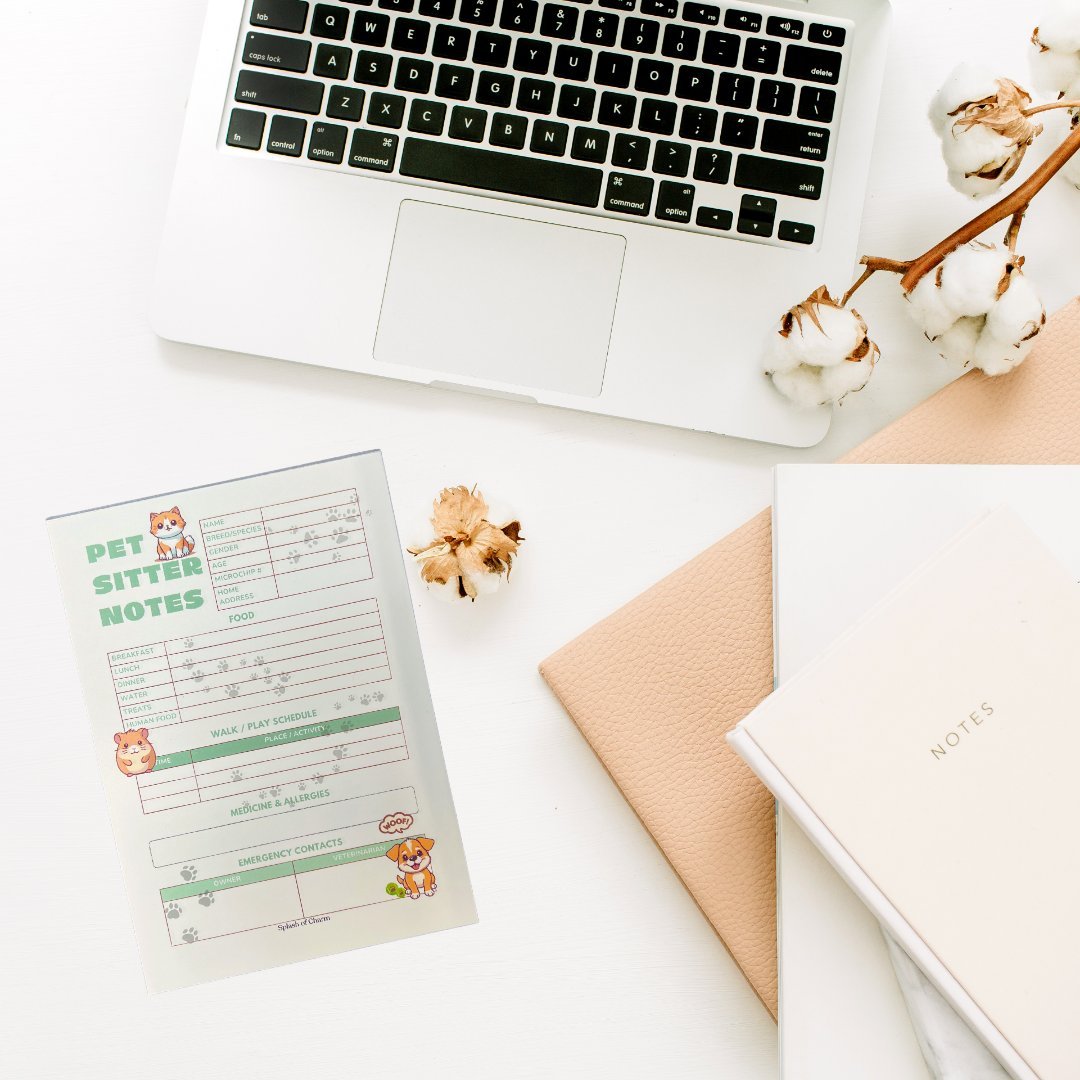 Pet Sitter Notepads – Cute & Practical Daily Pet Care Tracker - Splash of Charm