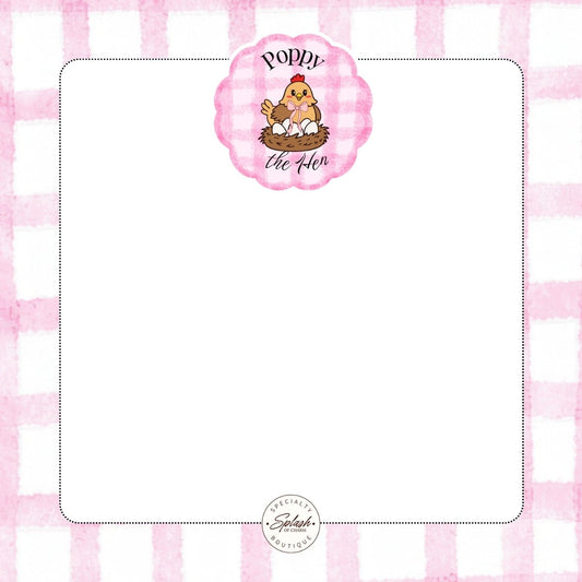Poppy the Hen Mini Notepad | 3.5 x 3.5 Notepad - Splash of Charm