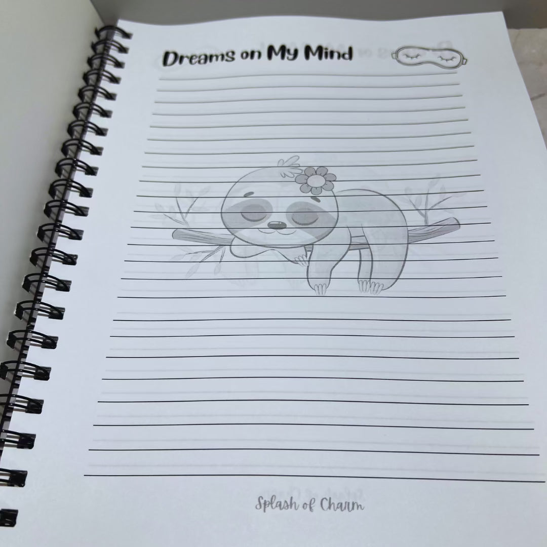 Sleepy the Sloth Spiral Notebook – Cute Sloth Notebook for Notes & School - Splash of Charm