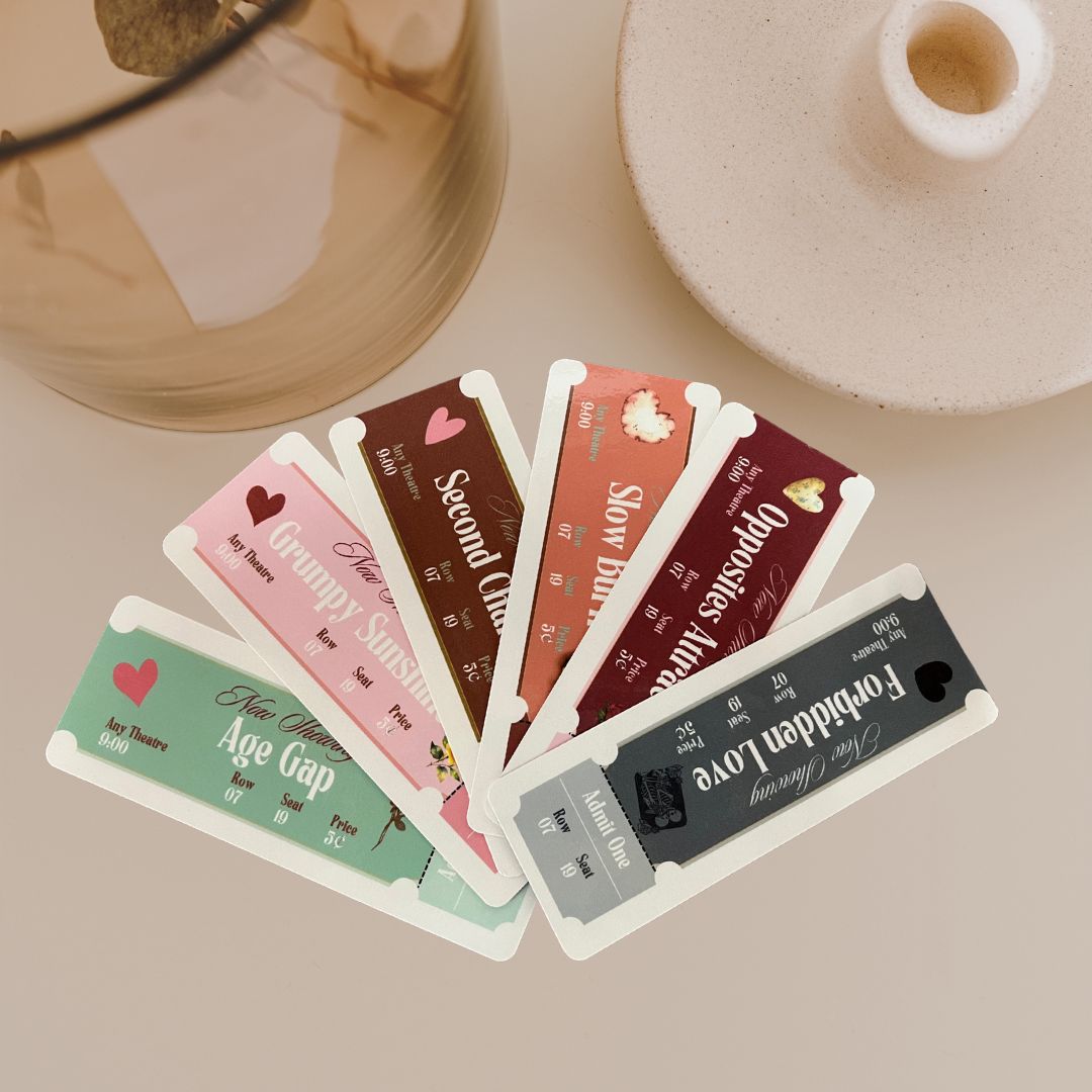 Vintage Movie Ticket Bookmark Set of 6 – Retro Film Lover Gift, Aesthetic Reading Accessories for Bookworms - Splash of Charm