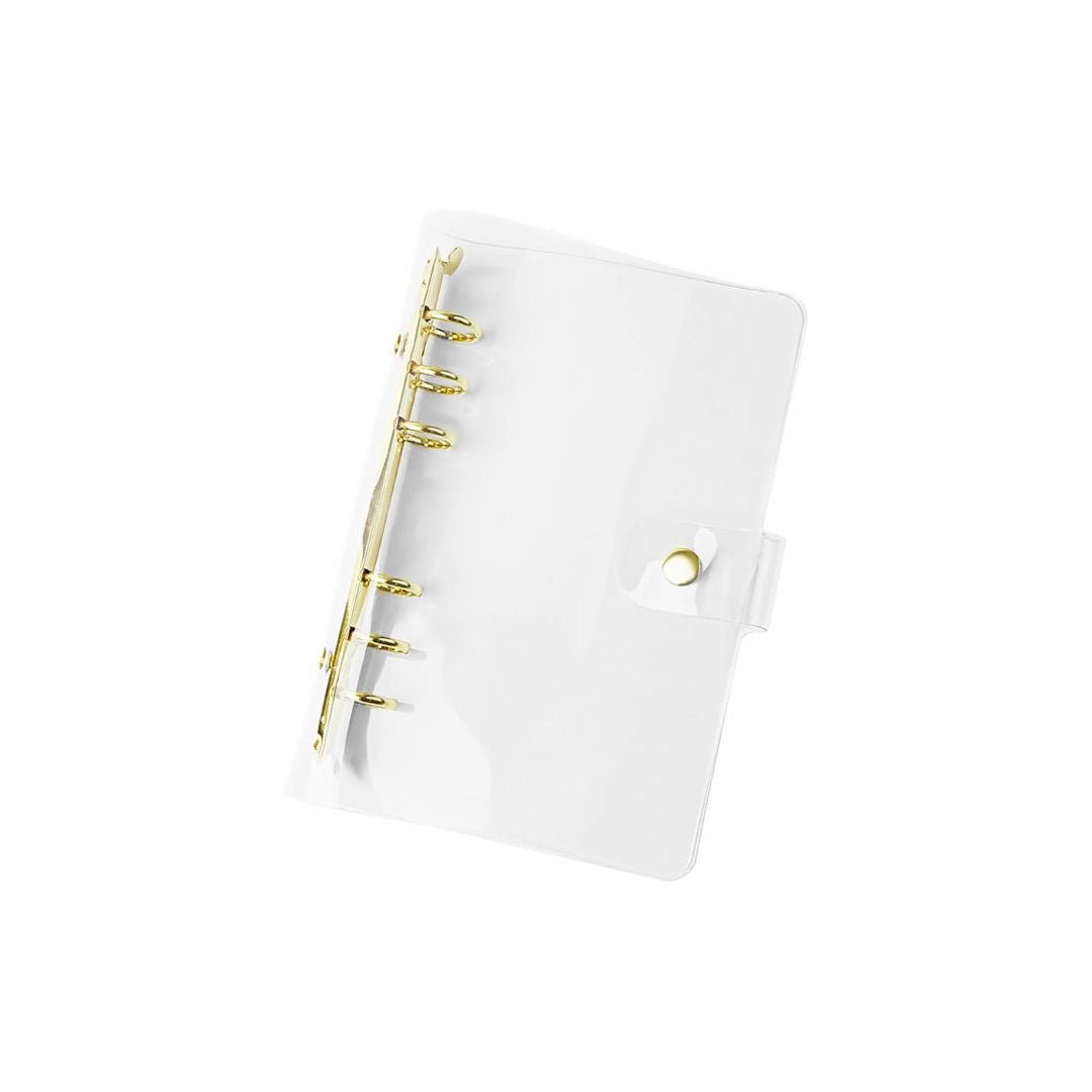 Minimal view of A6 savings challenge binder closed and ready for everyday budgeting use