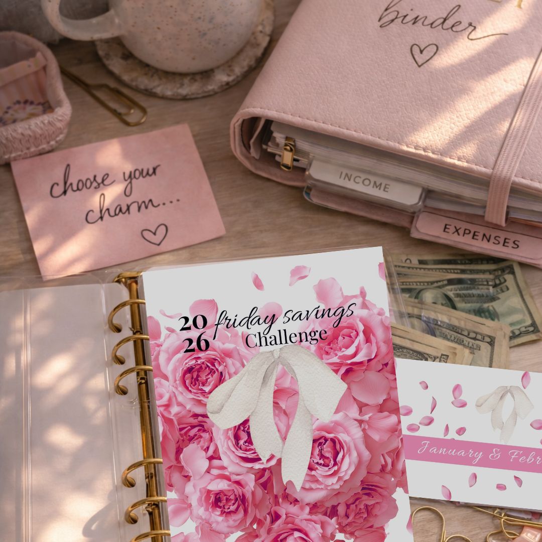 2026 Friday Savings Challenge Binder | Soft Life Floral Edition – Friday Cash Stuffing Challenge - Splash of Charm