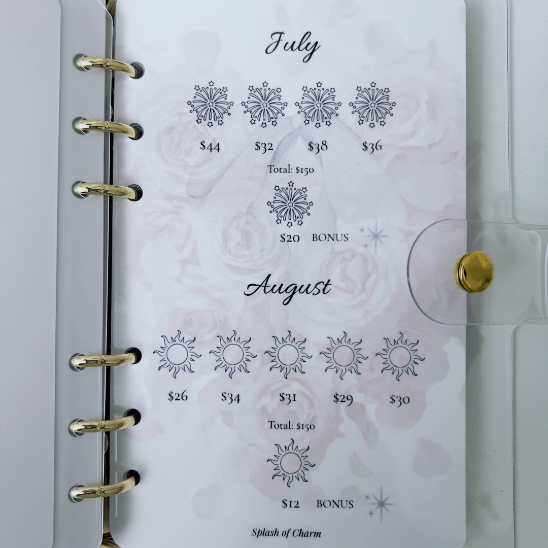 2026 Friday Savings Challenge Pages – A6 Cash Stuffing Inserts - Splash of Charm