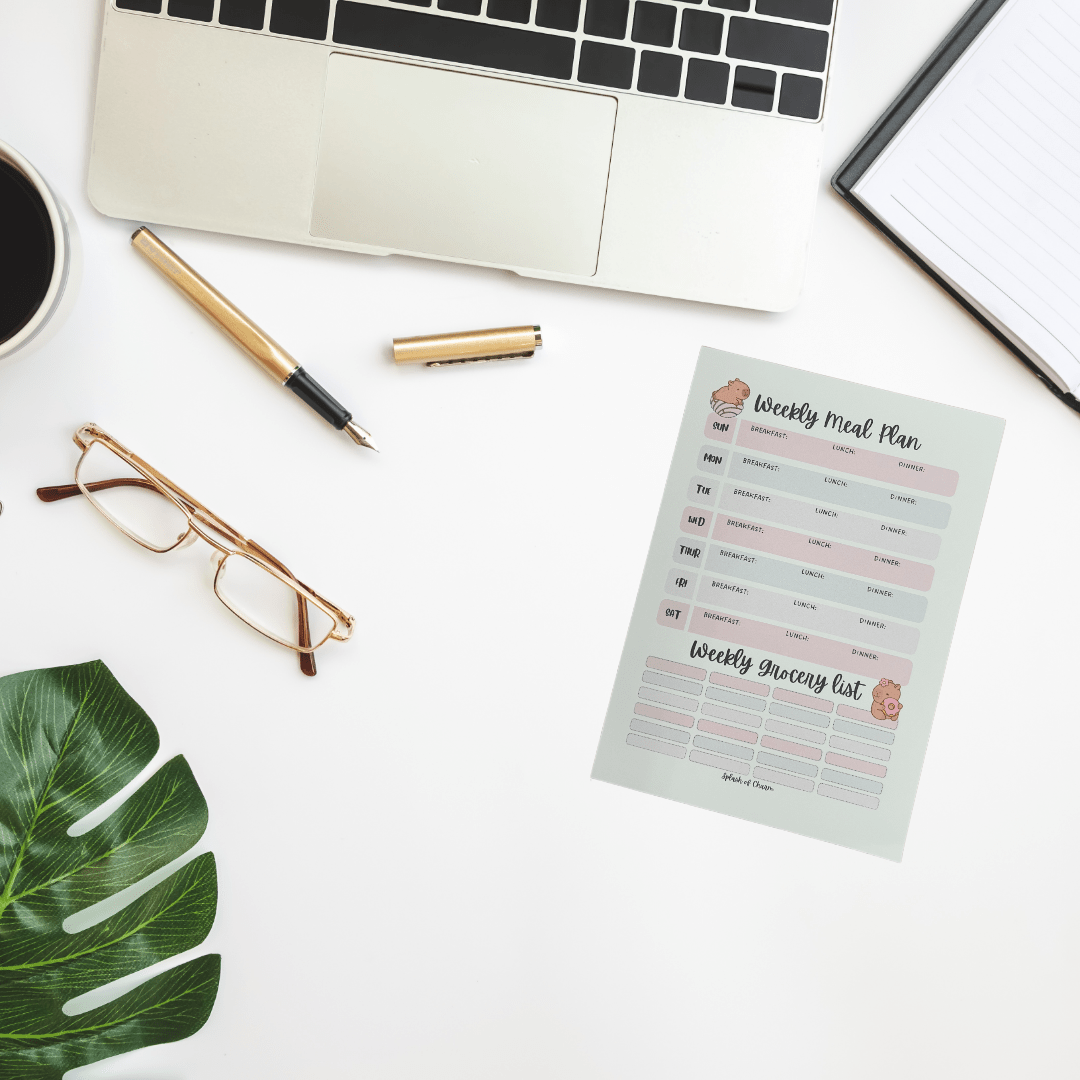 3 - Month Meal Planner/Grocery List Notepad - Splash of Charm