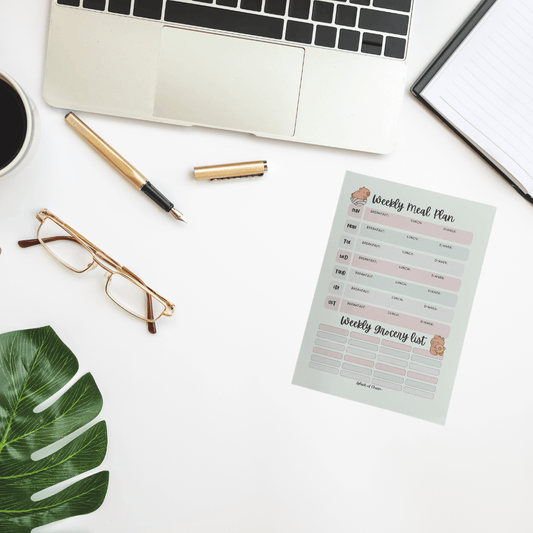 3 - Month Meal Planner/Grocery List Notepad - Splash of Charm