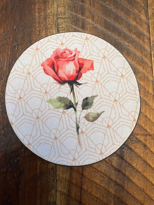 Pink Rose Desk Coaster