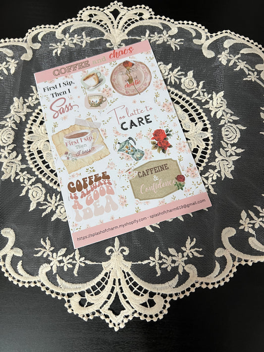 Coffee & Chaos Sticker Sheet