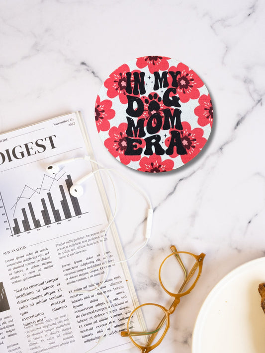 In My Dog Mom Era Pink Floral Desk Coaster