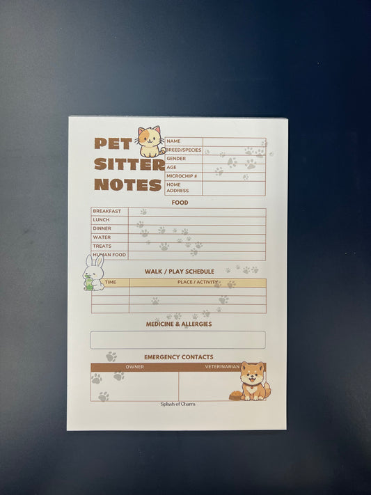 Pet Sitter Notepads