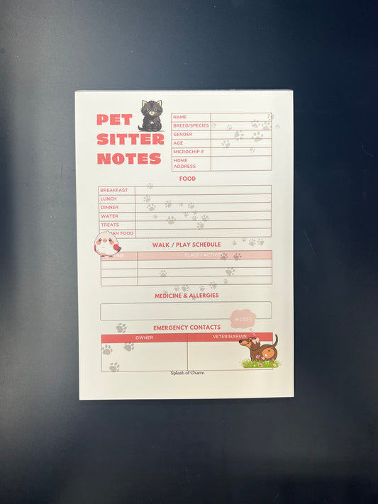 Pet Sitter Notepads