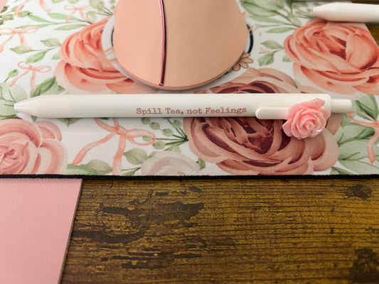 Spill Tea, Not Feelings Charm Pen