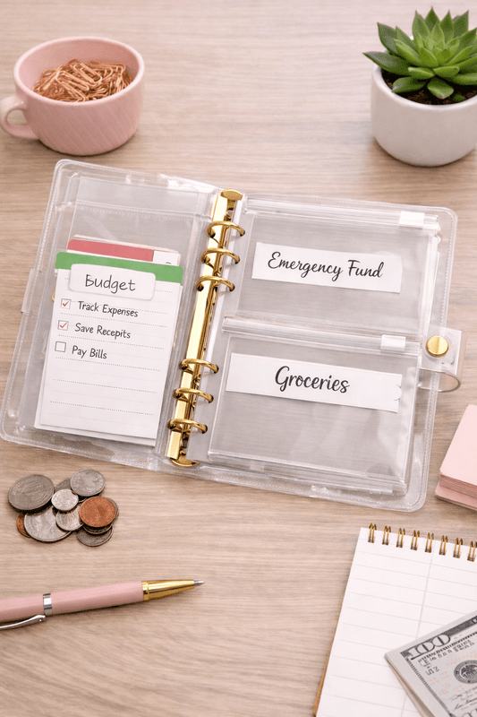 A6 Clear Budget Binder | Soft Life Cash Stuffing & Savings Planner - Splash of Charm