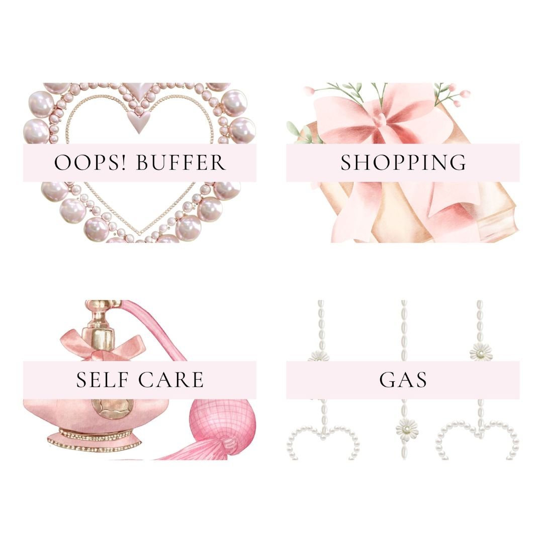 A7 Budget Binder Category Inserts | Cash Envelope System Add - On Set - Splash of Charm