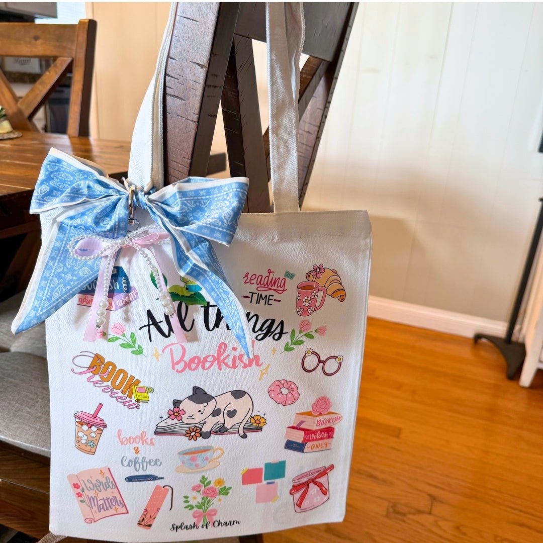 All Things Bookish Canvas Tote Bag - Splash of Charm