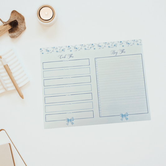 Coquette Weekly Meal Planner and Grocery List Notepad – Cute Desk Organizer - Splash of Charm