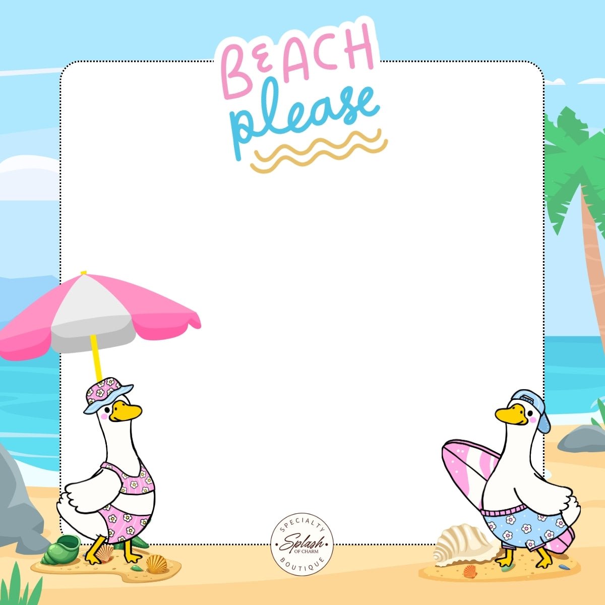 Beach Please 4x4 Notepad - Splash of Charm