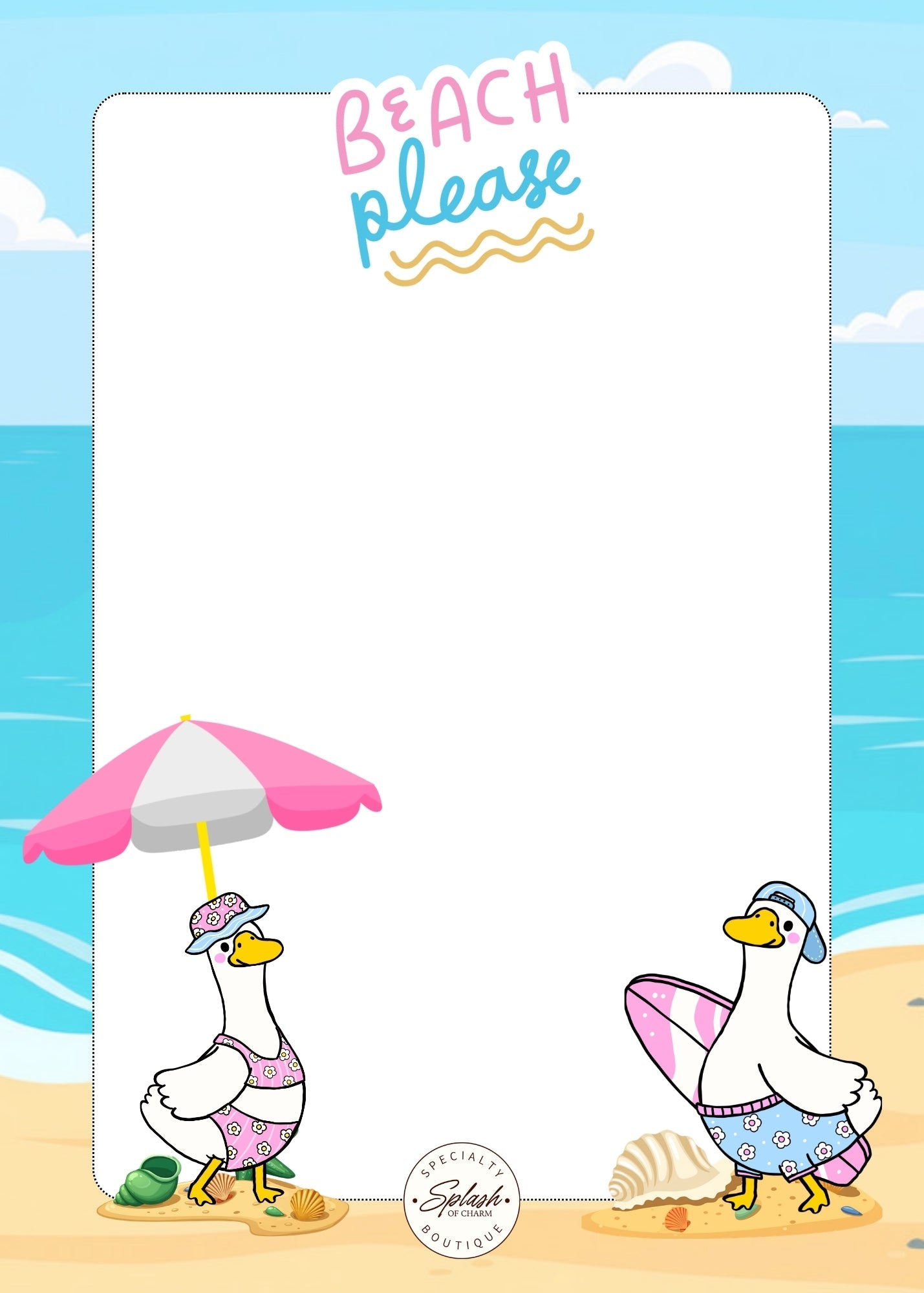Beach Please 5x7 Notepad - Splash of Charm