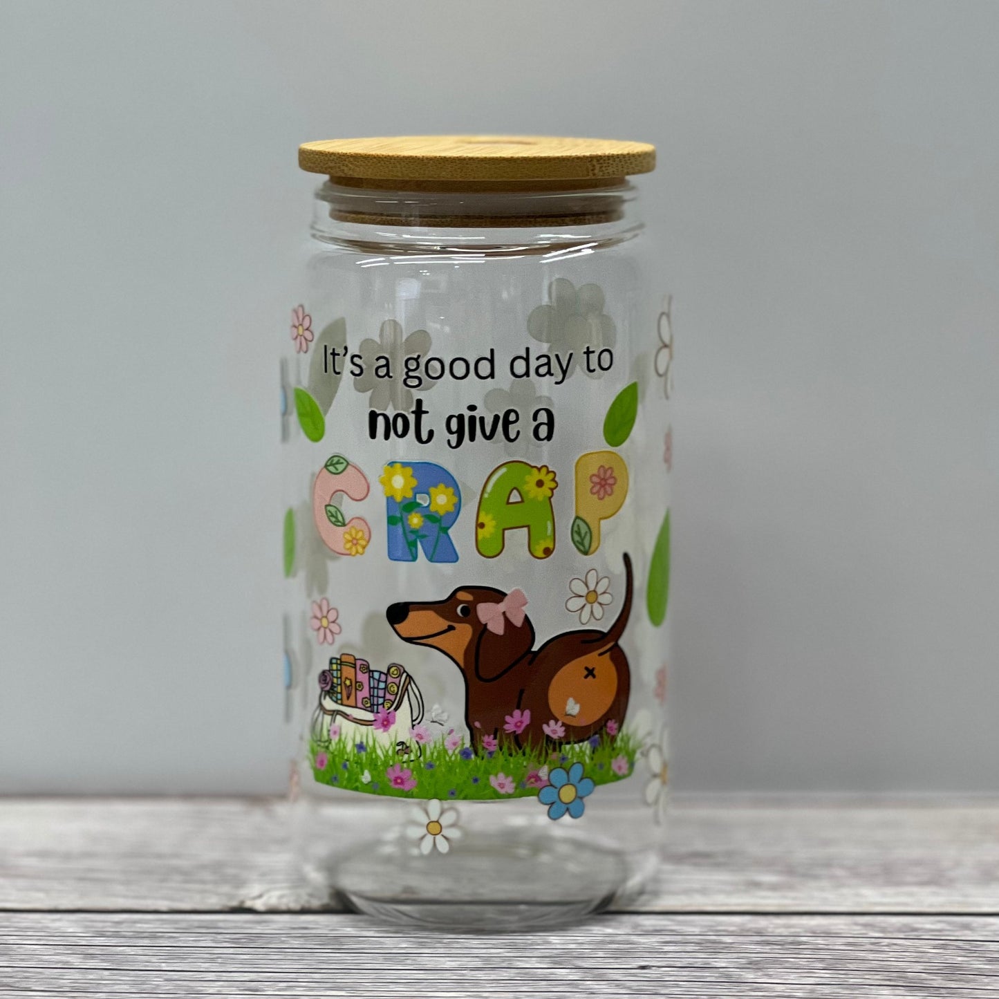 Bean the Weenie Dog Beer Can Glass Tumbler - Splash of Charm