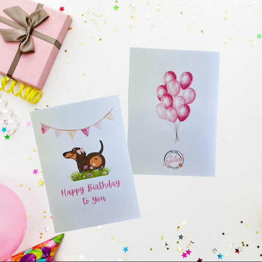 Bean the Weenie Dog Birthday Card – Cute Dachshund Greeting Card - Splash of Charm