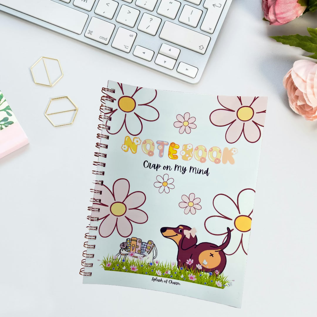 Bean the Weenie Dog Spiral Notebook – Cute Dachshund Notebook for Notes & School - Splash of Charm
