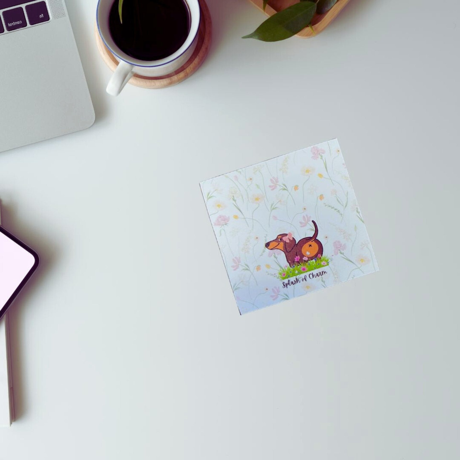 Bean the Weenie Dog sticky notes, cute dachshund 3x3 post-it notes for desk and planner