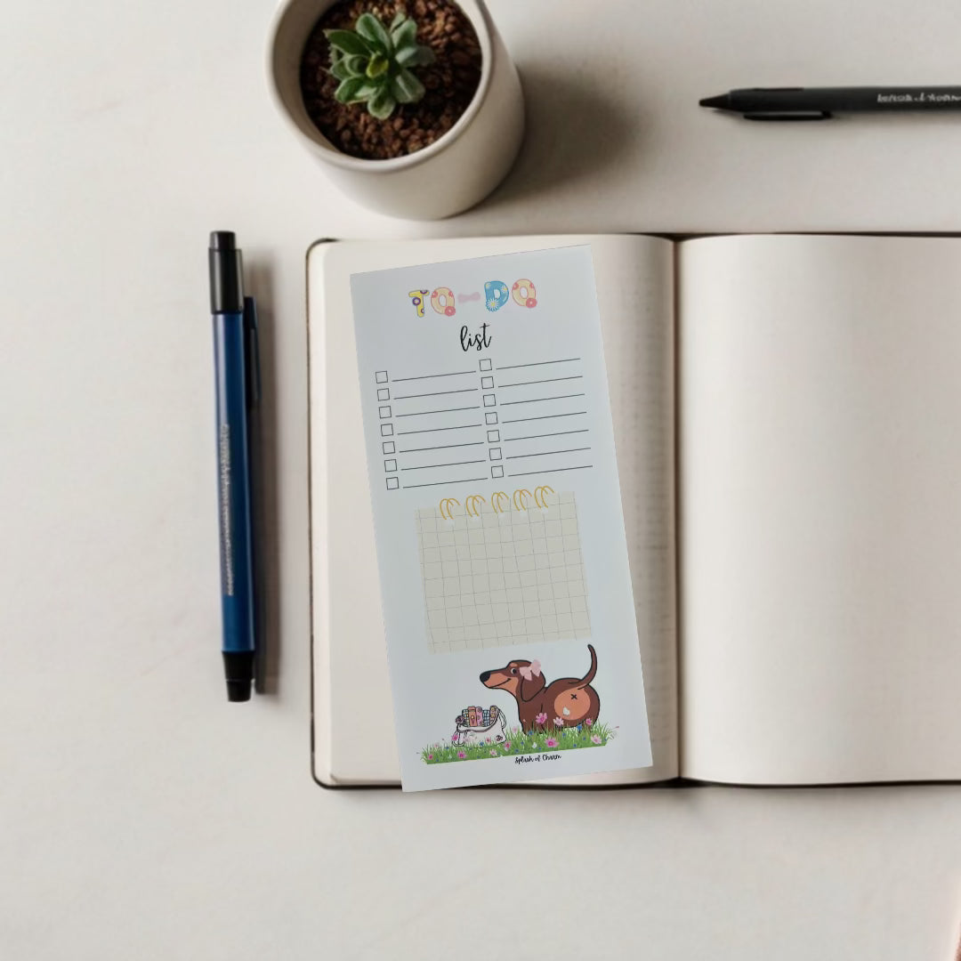 Bean the Weenie Dog To-Do List – Cute Dachshund Planner Notepad - Splash of Charm