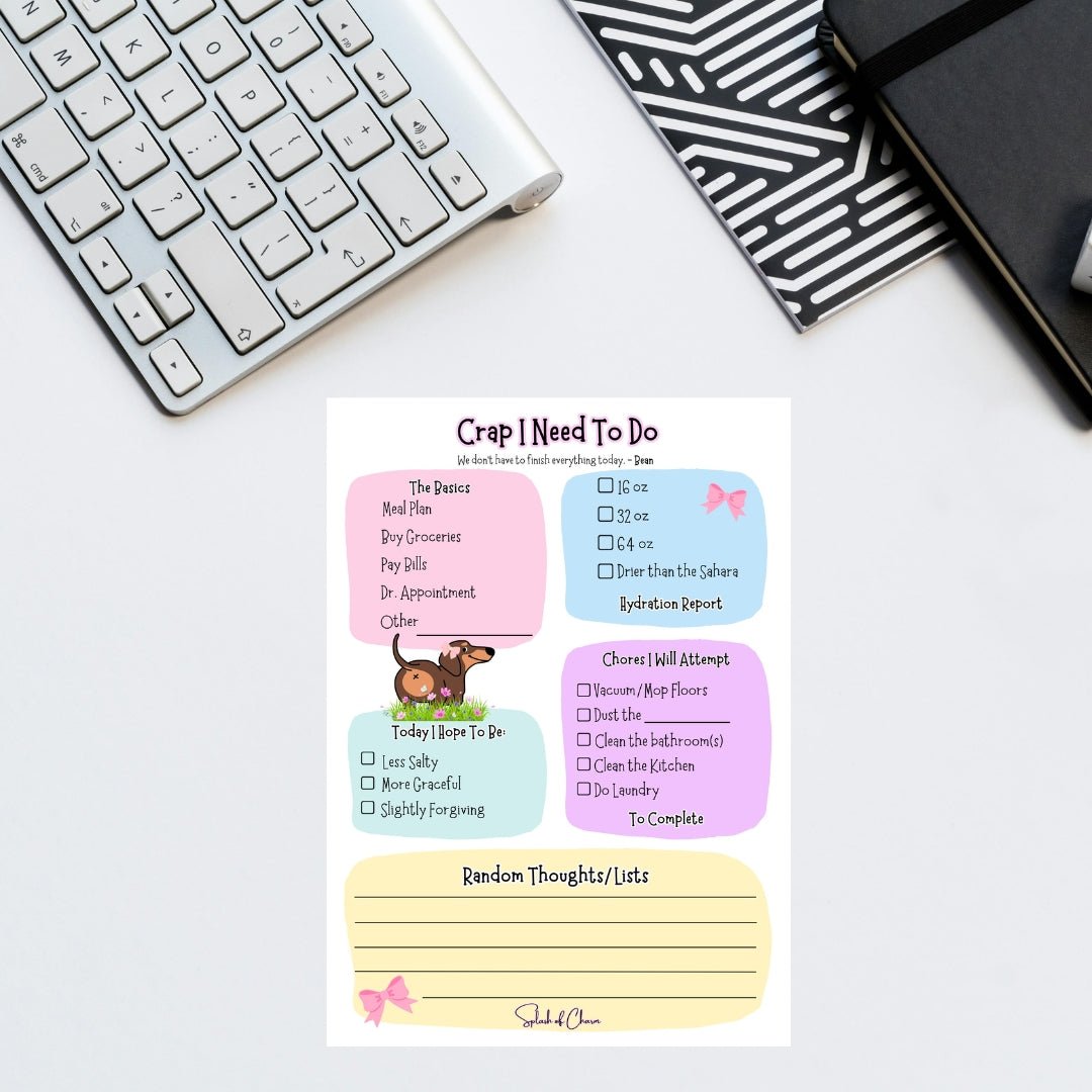 Bean's Crap I Need To Do Tear-Off Notepad | 5x7 Notepad - Splash of Charm
