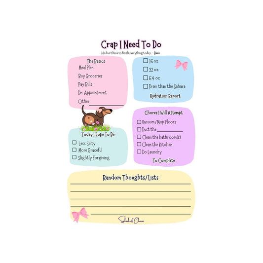 Bean's Crap I Need To Do Tear-Off Notepad | 5x7 Notepad - Splash of Charm