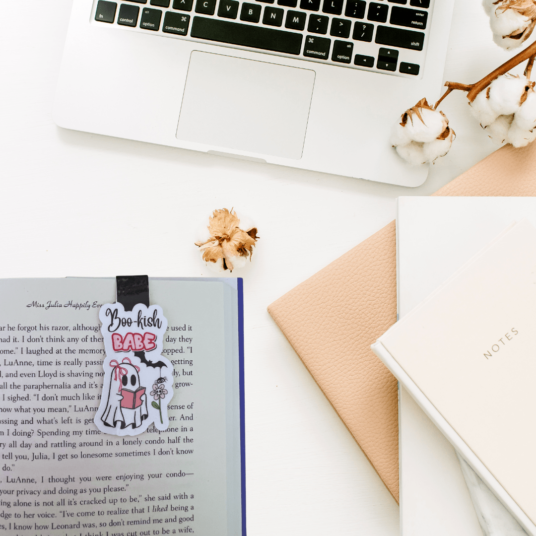 Boo - kish Babe Coquette Ghost Magnetic Bookmark | Cute Spooky Book Lover Gift - Splash of Charm