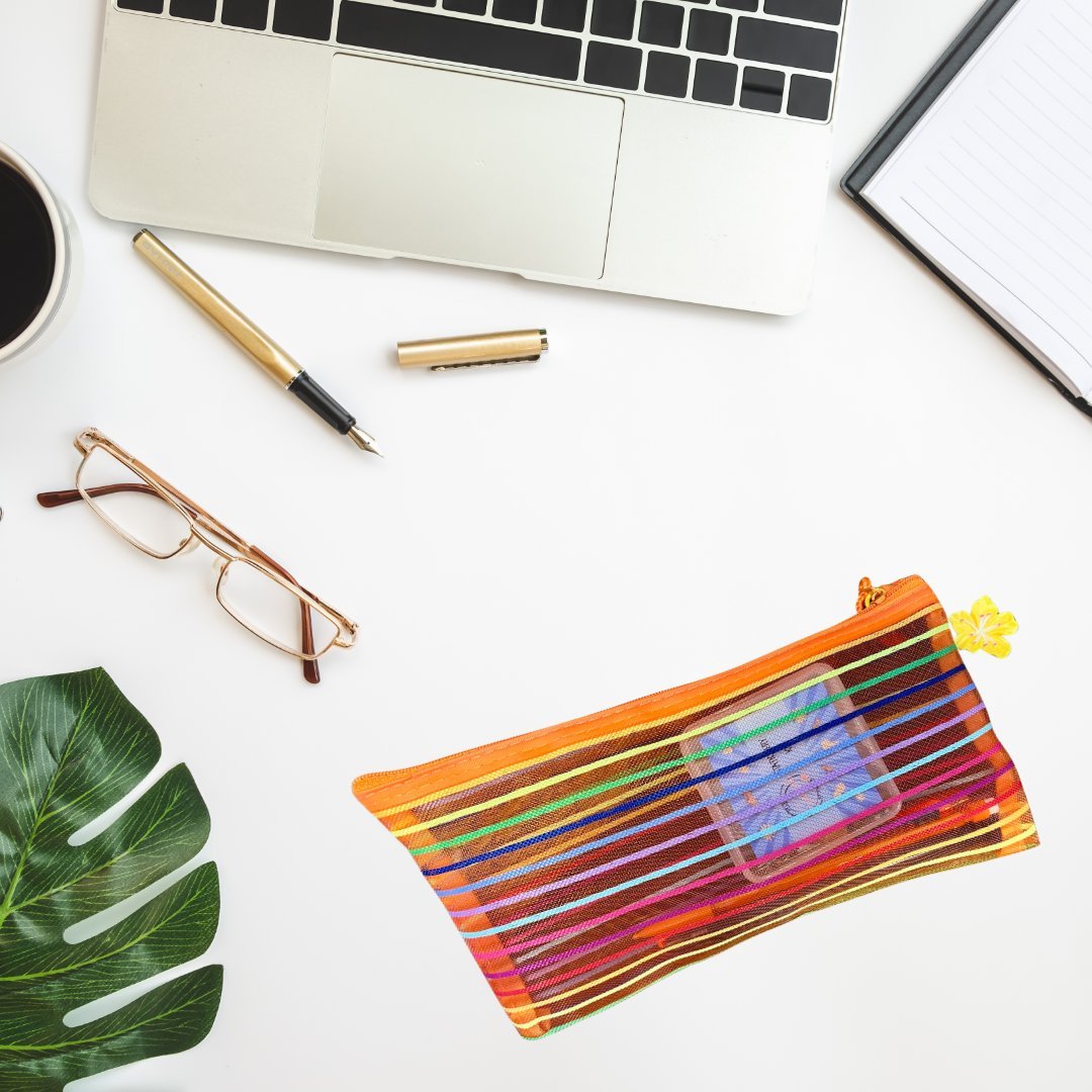 Mesh Pencil Pouch Stationery Set – Complete Bookish Organizer Kit - Splash of Charm