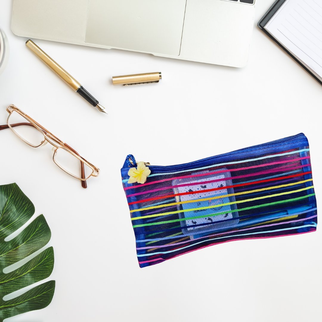 Mesh Pencil Pouch Stationery Set – Complete Bookish Organizer Kit - Splash of Charm
