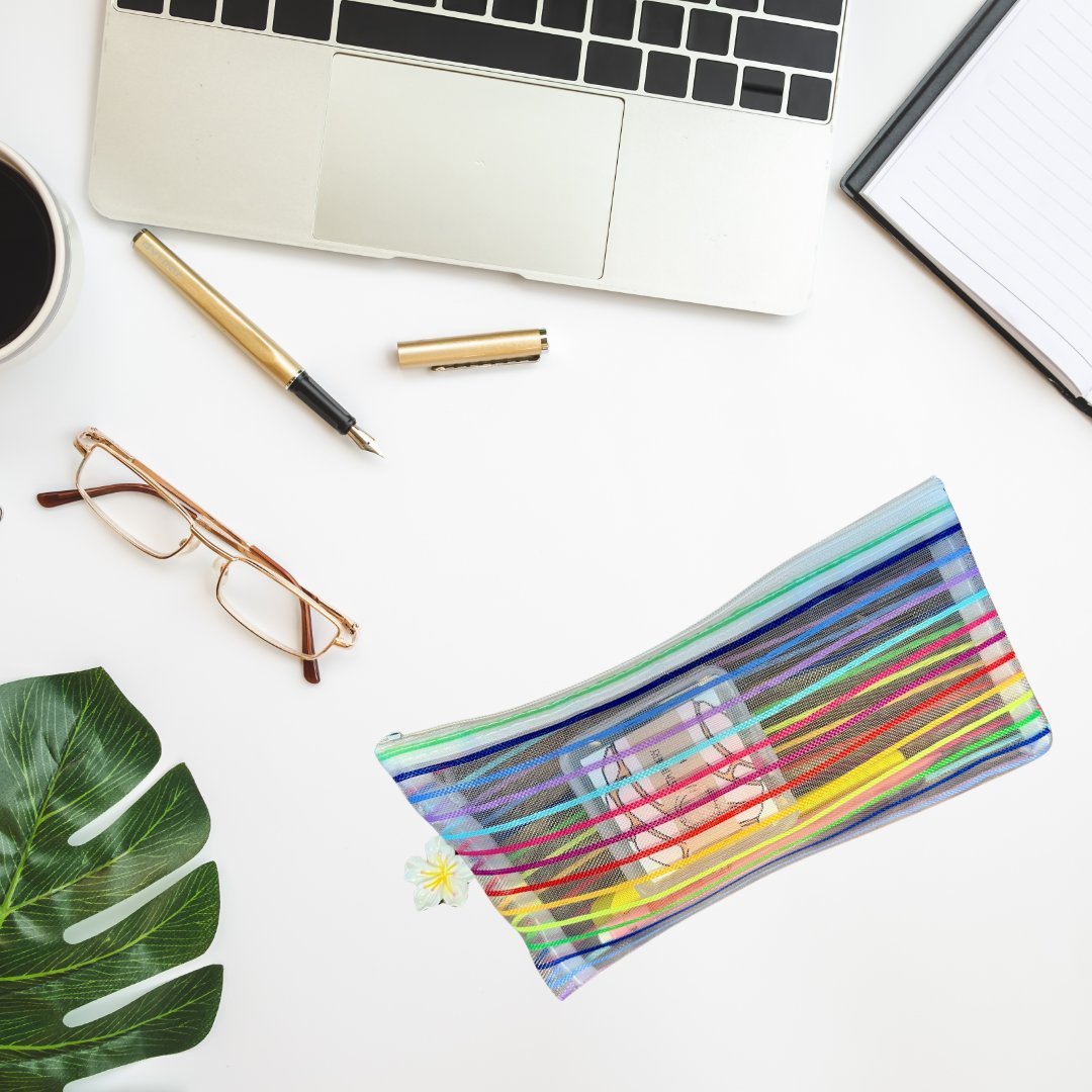 Mesh Pencil Pouch Stationery Set – Complete Bookish Organizer Kit - Splash of Charm